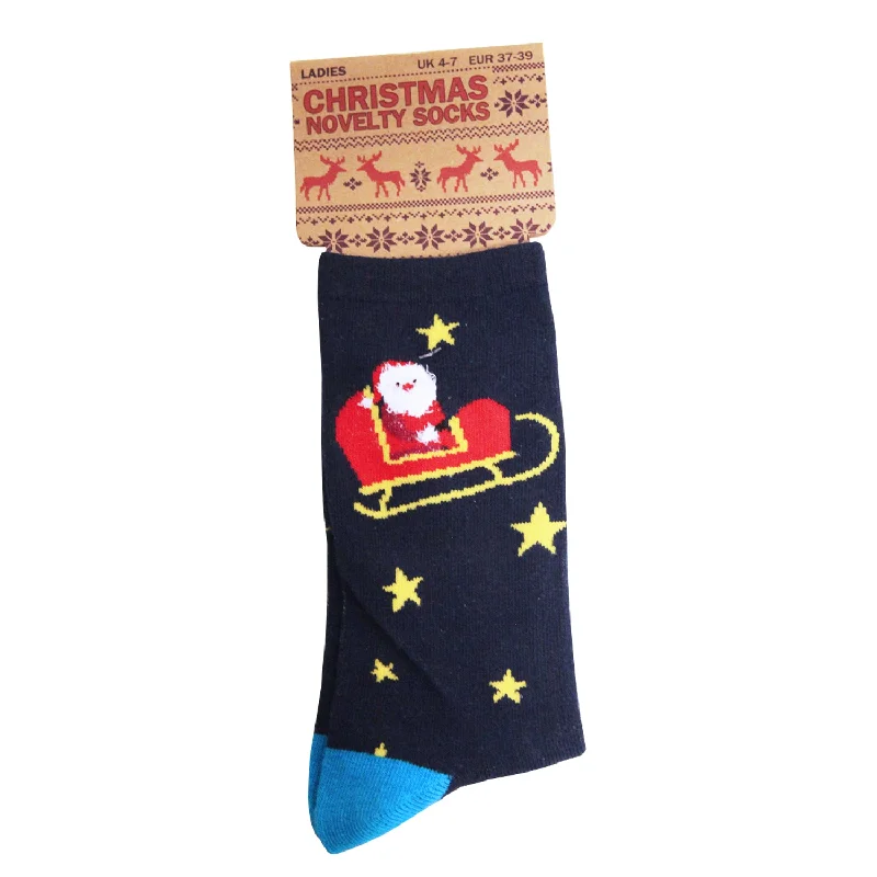 RJM Ladies Santa Christmas Novelty Socks