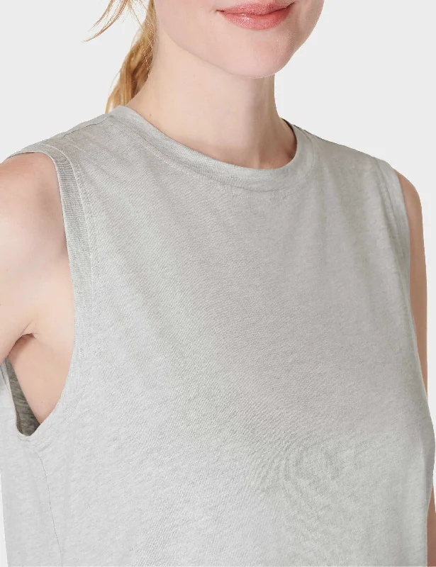 Essential Sleeveless Vest - Light Grey Marl