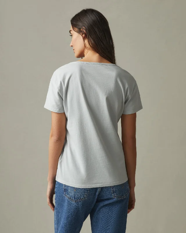 Classic Cotton Scoop Tee - Pearl Blue