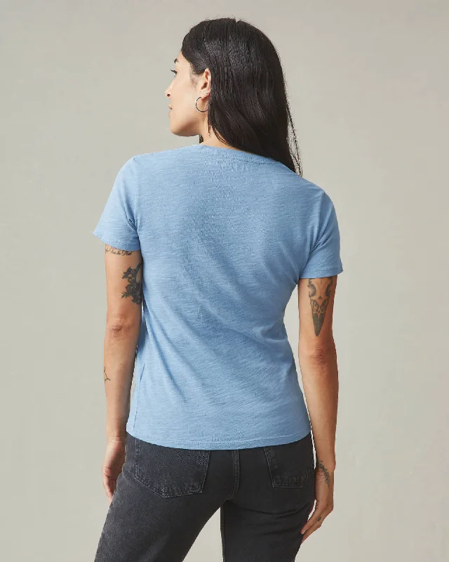 Premium Slub Crew Tee - Allure Blue