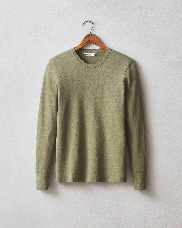 Premium Slub Crew Tee Long Sleeve - Artichoke